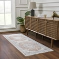 thumbnail image 1 of Hauteloom Emke Boho Oriental Medallion Runner Rug -Traditional Floral Carpet for Hallway, Kitchen - Machine Washable - Beige, Gray - 2'7" x 7'3" (2x8 Runner Rug), 1 of 14