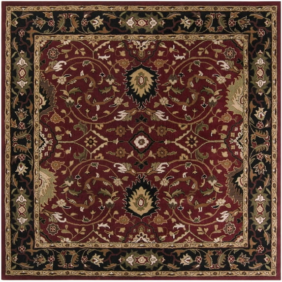 Hauteloom Encinitas Wool Living Room, Bedroom Area Rug - Traditional - Black, Beige, Purple - 4'