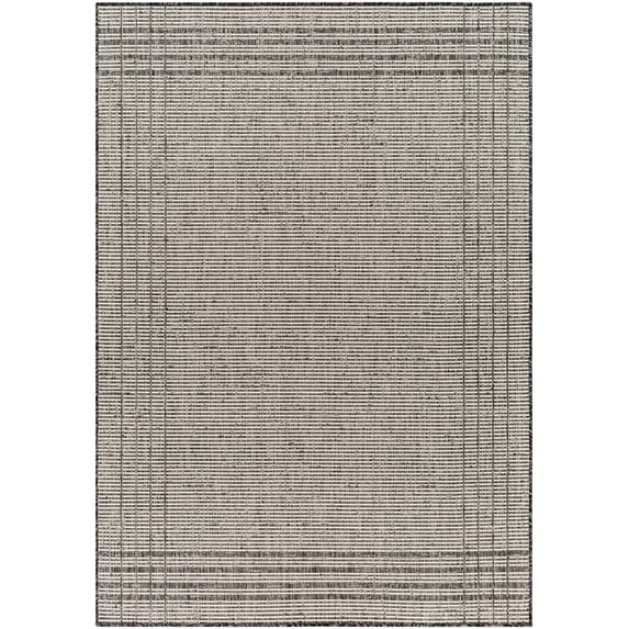 Hauteloom Eneco Living Room, Bedroom Patio Outdoor Area Rug - Contemporary - Dark Purple, Bone, Dark Gray - 18" Sample