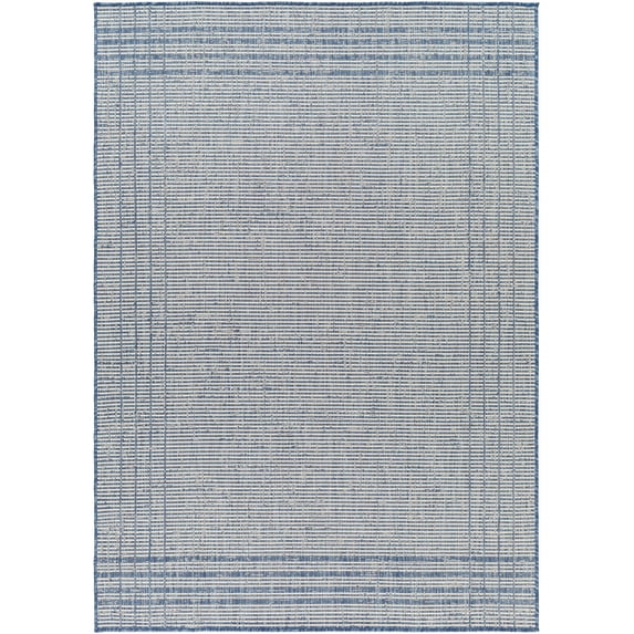 Hauteloom Eneco Living Room, Bedroom Patio Outdoor Area Rug - Gray, Blue - 7'10" x 10'