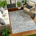 thumbnail image 1 of Hauteloom Erno Living Room, Bedroom Patio Outdoor Area Rug - Contemporary - Rose Cream, Royal Denim, Silver Blue - 6'7" x 9', 1 of 6