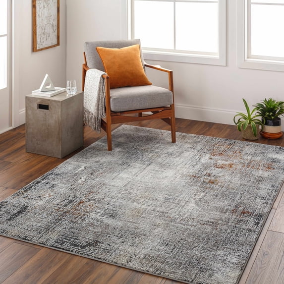 Hauteloom Ervin Living Room, Bedroom Area Rug - Gray, Black, Brown - 9'2" x 12'