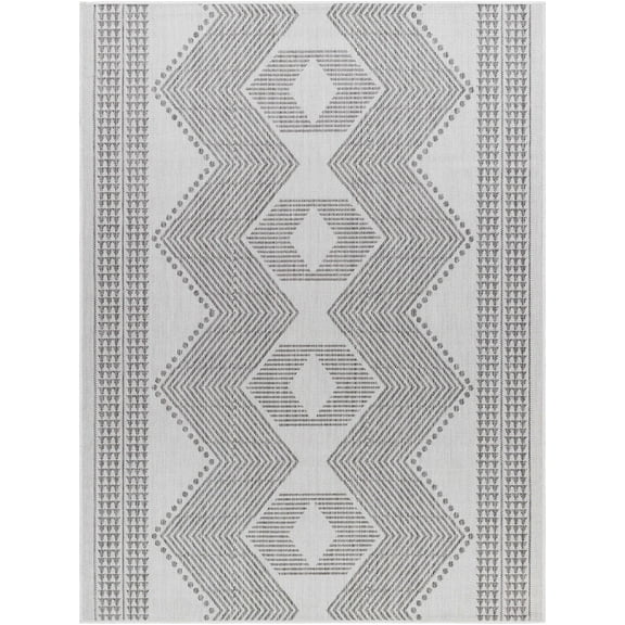 Hauteloom Evana Living Room, Bedroom Area Rug - Ivory, Gray - 5'3" x 7'