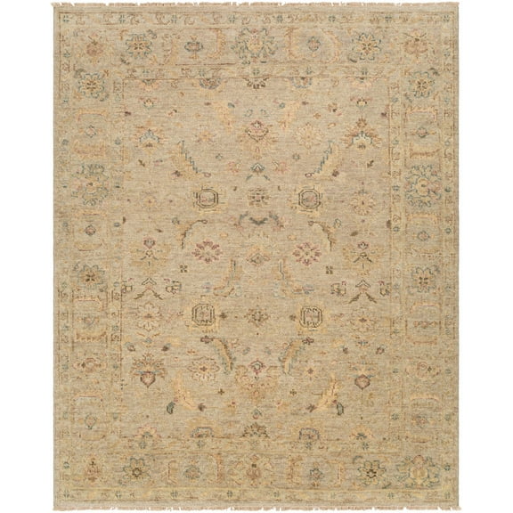 Hauteloom Fabre Wool Living Room, Bedroom Area Rug - Traditional - Ivory, Beige, Taupe - 2' x 3'