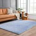 thumbnail image 1 of Hauteloom Faina Machine Washable Solid Shag Rug - Plain Living Room Bedroom Shaggy Area Rug - Fluffy Plush High Pile Carpet - Aqua, Blue - 6'7" x 9', 1 of 16