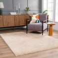 thumbnail image 1 of Hauteloom Faina Machine Washable Solid Shag Rug - Plain Living Room Bedroom Shaggy Area Rug - Fluffy Plush High Pile Carpet - Beige, Light Brown - 4' x 5'7", 1 of 16