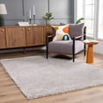 thumbnail image 1 of Hauteloom Faina Machine Washable Solid Shag Rug - Plain Living Room Bedroom Shaggy Area Rug - Fluffy Plush High Pile Carpet - Grey, Light Gray - 4' x 5'7", 1 of 16