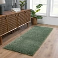 thumbnail image 1 of Hauteloom Faina Machine Washable Solid Shag Runner Rug - Plain Living Room Bedroom Shaggy Long Runner Rug - Fluffy Plush High Pile Carpet - Green - 2'7" x 7'3", 1 of 16