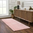 thumbnail image 1 of Hauteloom Faina Machine Washable Solid Shag Runner Rug - Plain Living Room Bedroom Shaggy Long Runner Rug - Fluffy Plush High Pile Carpet - Pink - 2'7" x 7'3", 1 of 17