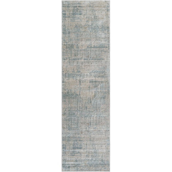 Hauteloom Fallin Hallway, Kitchen Runner Rug - Modern - Gray, Green - 2'7" x 7'3"