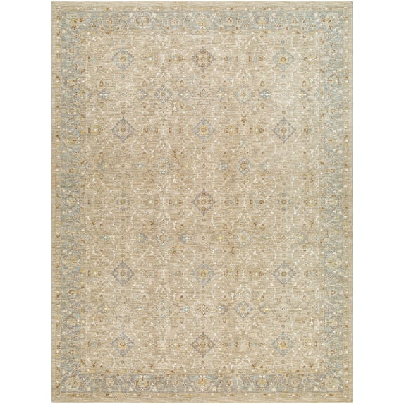 Hauteloom Feray Living Room, Bedroom Area Rug - Traditional - Light Gray, Cloud Gray, Nutmeg - 18" Sample