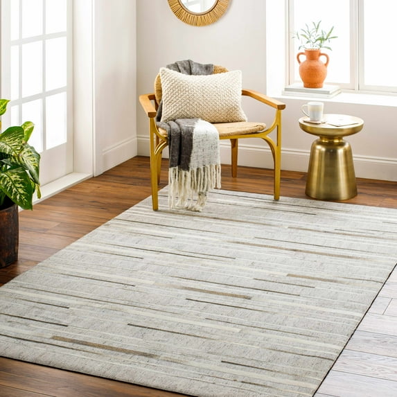 Hauteloom Fico Living Room, Bedroom Area Rug - Gray, Ivory, Brown - 2' x 3'
