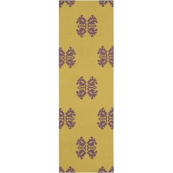 Hauteloom Flowood Wool Hallway, Kitchen Runner Rug - Bohemian, Transitional - Olive, Plum - 2'6" x 8'