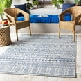 thumbnail image 1 of Hauteloom Forfar Southwestern Outdoor Area Rug for Living Room, Patio, Terrace - Traditional Trellis Diamond Carpet - Blue, Gray - 10' x 14', 1 of 15