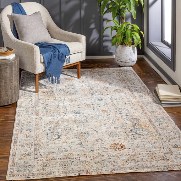 Hauteloom Forth Living Room, Bedroom Area Rug - Beige, Green, Red - 5' x 7'5"