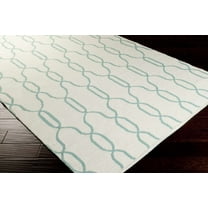 Hauteloom Franklintown Wool Hallway, Kitchen Runner Rug - Transitional - Cream, Aqua - 2'6" x 8'