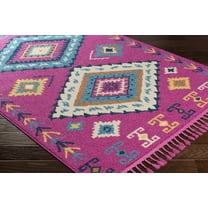 Hauteloom Franktown Living Room, Bedroom Area Rug - Bohemian/Global - Fuchsia, Aqua, Ivory - 9'2" x 12'2"