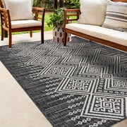 Hauteloom Frankville Living Room, Bedroom Patio Outdoor Area Rug - Bohemian/Global - Black, White - 2 x 211