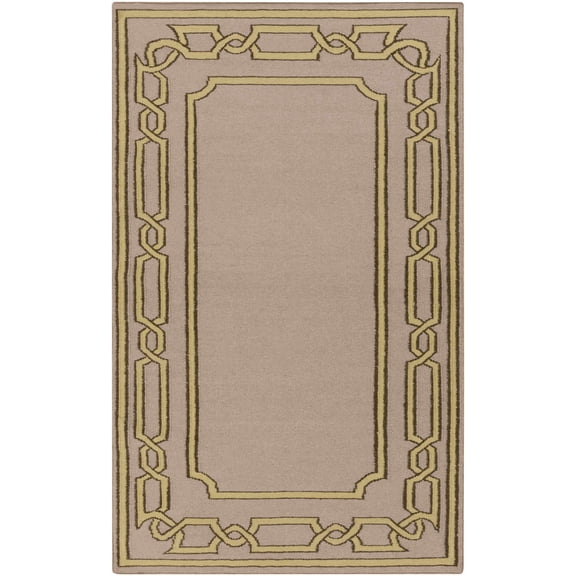 Hauteloom Fruitvale Wool Living Room, Bedroom Area Rug - Transitional - Dark Brown, Tan, Taupe - 2' x 3'