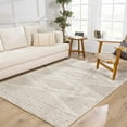 thumbnail image 1 of Hauteloom Galaxy Shag Living Room, Bedroom Area Rug - Bohemian, Transitional - Plush Pile - Light Beige, Cream - 4'3" x 5'7", 1 of 12