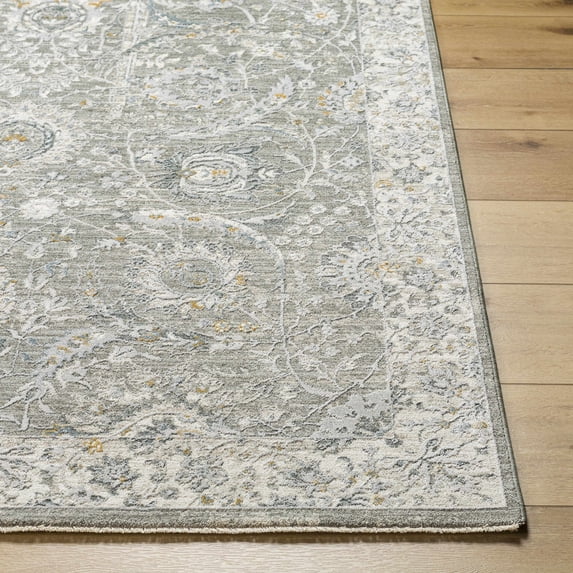 Hauteloom Gauge Living Room, Bedroom Area Rug - Traditional - Natural Gray, Gray, Multi Brown - 2' x 2'11"