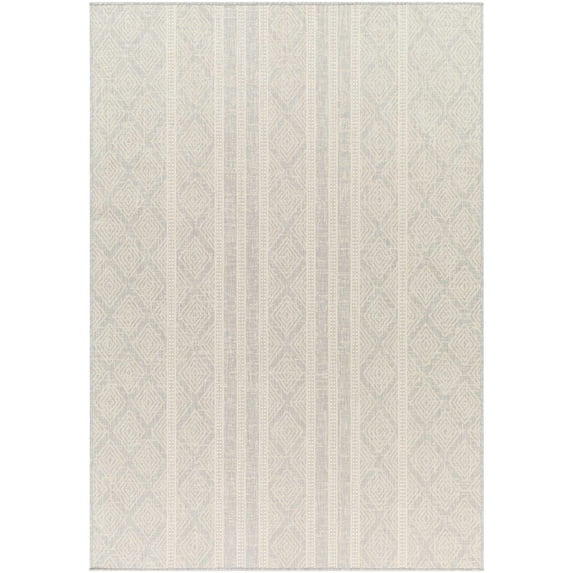 Hauteloom Gavin Living Room, Bedroom Patio Outdoor Area Rug - Beige, Gray - 5'3" x 7'