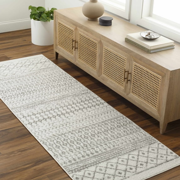 Hauteloom Genji Hallway, Kitchen Runner Rug - Gray - 2'7" x 7'6"
