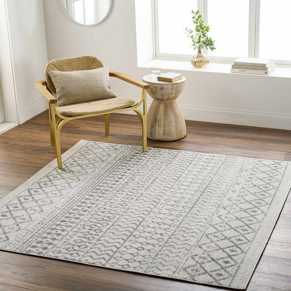 Hauteloom Genji Living Room, Bedroom Area Rug - Gray - 10'