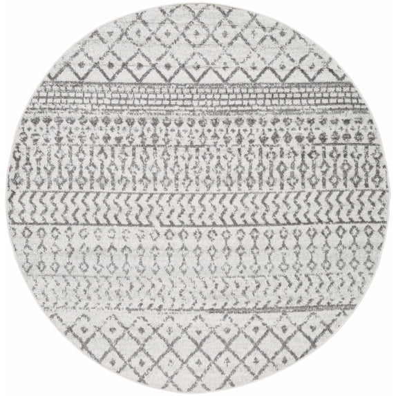 Hauteloom Genji Living Room, Bedroom Area Rug - Gray - 6'-Round
