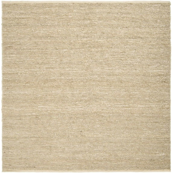 Hauteloom Germantown Jute Living Room, Bedroom Area Rug - Traditional, Transitional - Ivory - 8' Square