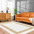 thumbnail image 1 of Hauteloom Ghita Recycled Material Living Room, Bedroom Area Rug - Contemporary - Light Peach, Dark Beige, Light Brown - 5' x 7'6", 1 of 6
