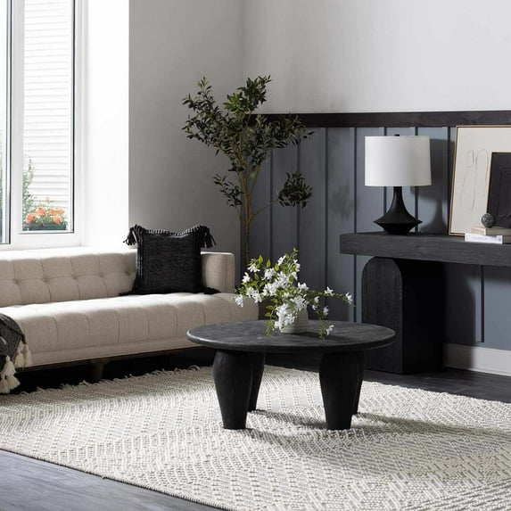 Hauteloom Gina Living Room, Bedroom Area Rug - Bohemian, Transitional - Off White, Denim - 8' x 10'