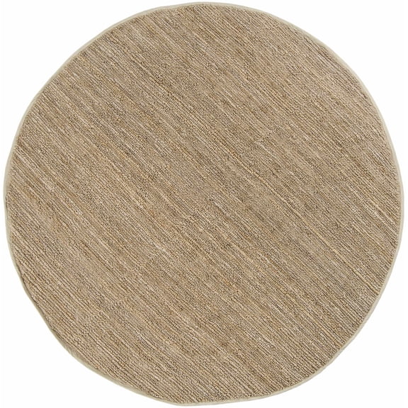 Hauteloom Glover Jute Living Room, Bedroom Area Rug - Traditional, Transitional - Tan - 8' Round
