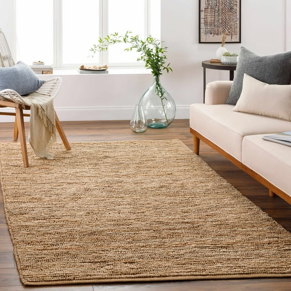 Hauteloom Glover Jute Living Room, Bedroom Area Rug - Traditional, Transitional - Tan - 18" x 18" Sample