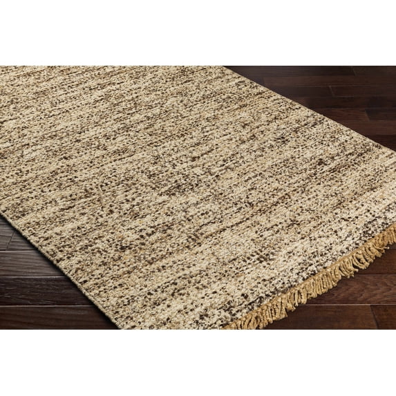 Hauteloom Gopi Jute Living Room, Bedroom Area Rug - Traditional, Transitional - Tan, Black, Taupe - 10' x 14'