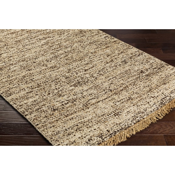 Hauteloom Gopi Jute Living Room, Bedroom Area Rug - Traditional, Transitional - Tan, Black, Taupe - 2' x 3'