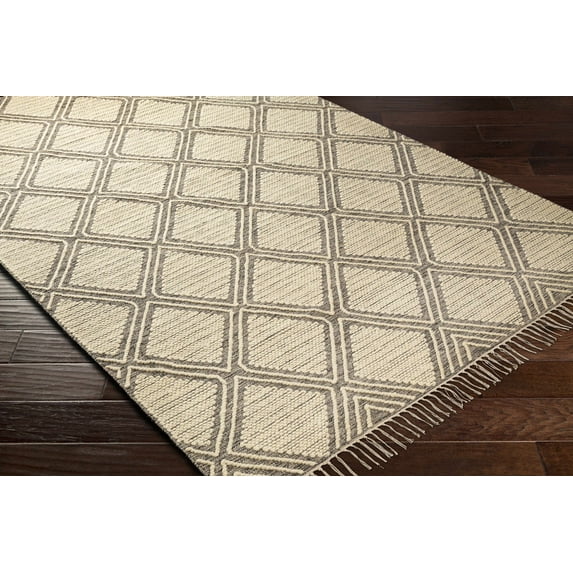 Hauteloom Grasston Living Room, Bedroom Area Rug - Bohemian, Transitional - Medium Gray, Black, Cream - 3' x 5'