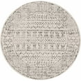 thumbnail image 1 of Hauteloom Greig Farmhouse Moroccan Geometric Area Rug - Boho Aztec Tribal Carpet for Living Room, Bedroom, Dining Room - Bordered - Off White, Black, Grey - 7'10" Round Rug, 1 of 15