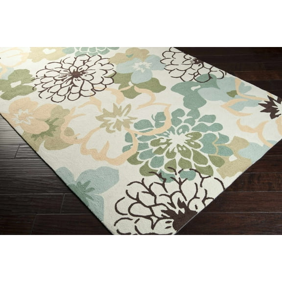 Hauteloom Hager Living Room, Bedroom Area Rug - Transitional - Ivory, Yellow, Pale Blue - 8' x 10'