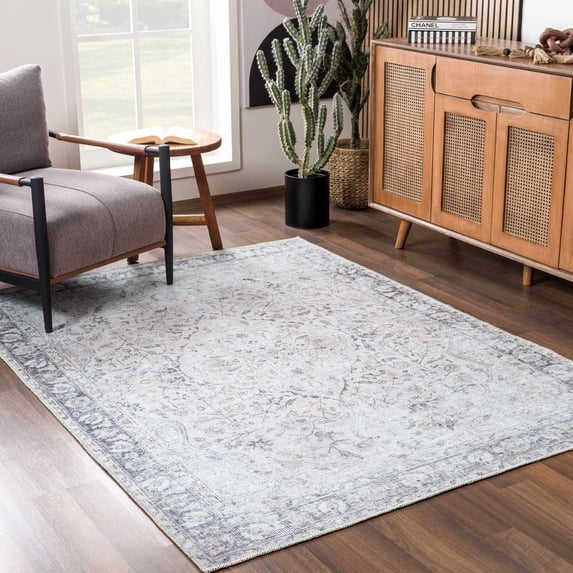 Hauteloom Haile Living Room, Bedroom Area Rug - Gray - 7'10" x 10'2"