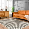Hauteloom Halen Modern Checkered Wool Area Rug Modern Geometric