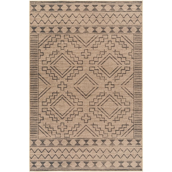 Hauteloom Halle Recycled Material Living Room, Bedroom Machine Washable Area Rug - Brown, Black - 2' x 3'