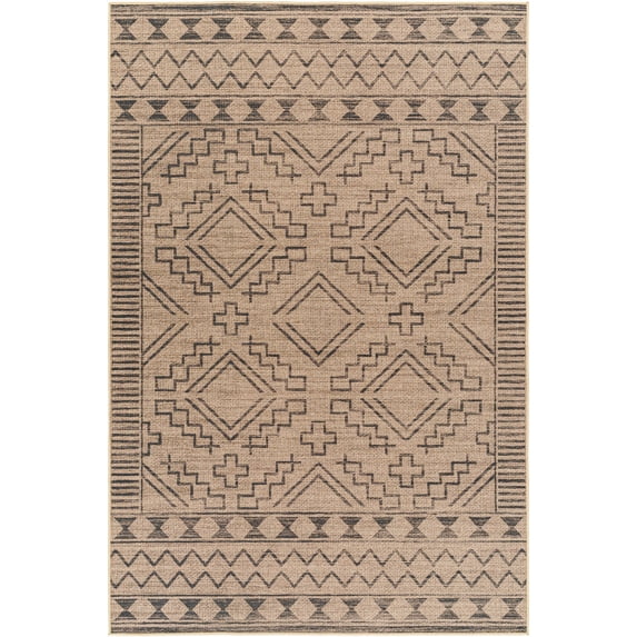 Hauteloom Halle Recycled Material Living Room, Bedroom Machine Washable Area Rug - Brown, Black - 8' x 10'