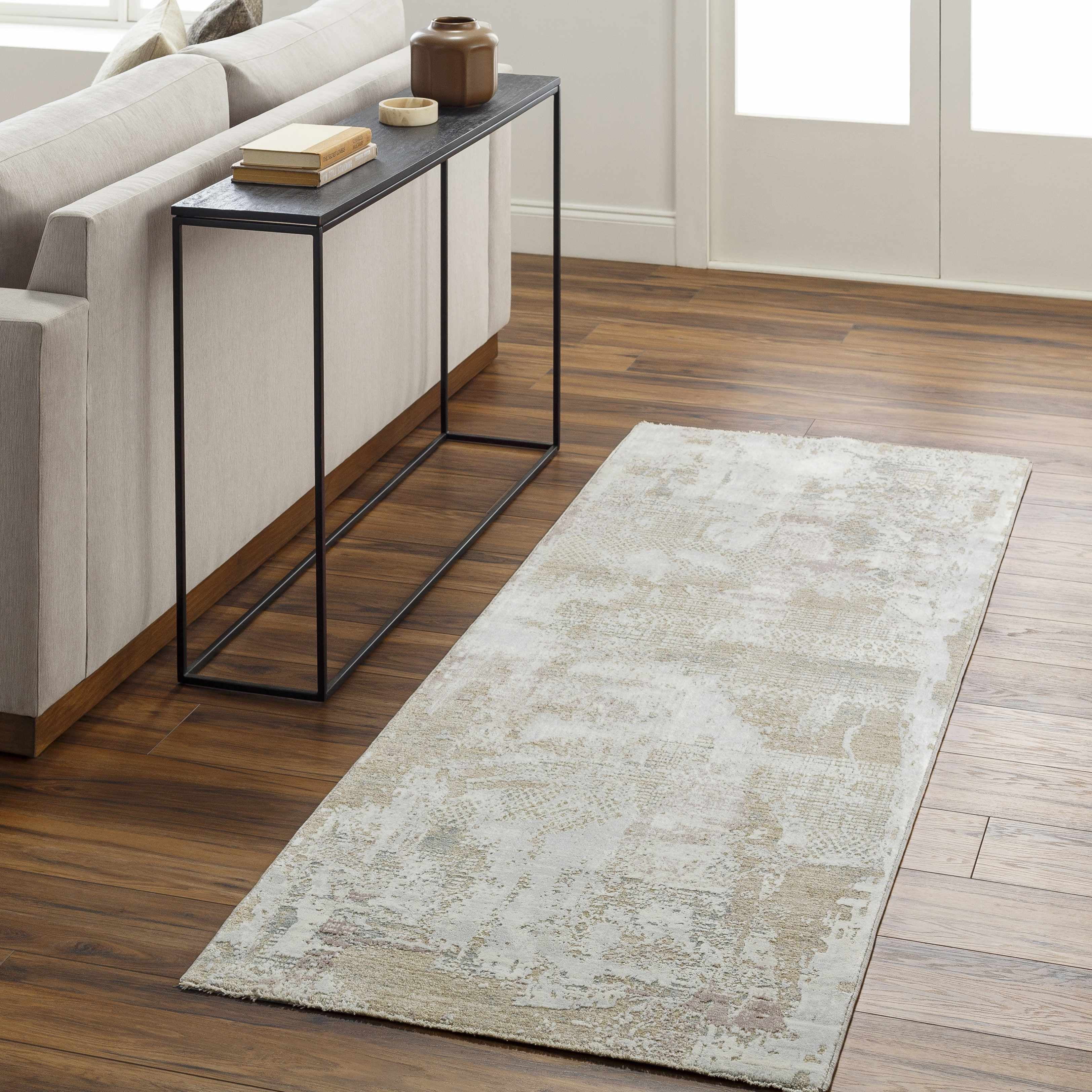 Hauteloom Hanae Hallway, Kitchen Runner Rug - Beige, Brown, Gray - 2'7" x 10'