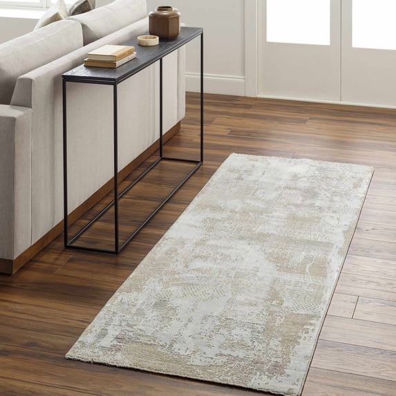 Hauteloom Hanae Hallway, Kitchen Runner Rug - Beige, Brown, Gray - 2'7" x 7'3"