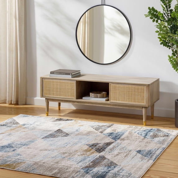 Hauteloom Hanif Living Room, Bedroom Area Rug - Gray, Blue - 9'2" x 12'