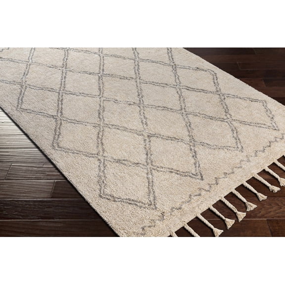 Hauteloom Harvester Living Room, Bedroom Area Rug - Bohemian, Transitional - Gray, Cream - 8' x 10'
