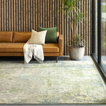 Hauteloom Haymana Wool Living Room, Bedroom Area Rug - Contemporary - Cream, Tan, MediumGray - 10' x 14'