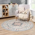 thumbnail image 1 of Hauteloom Haymond Living Room, Bedroom Area Rug - Traditional - Brick Red, Charcoal, Cream - 7'10" Round, 1 of 19
