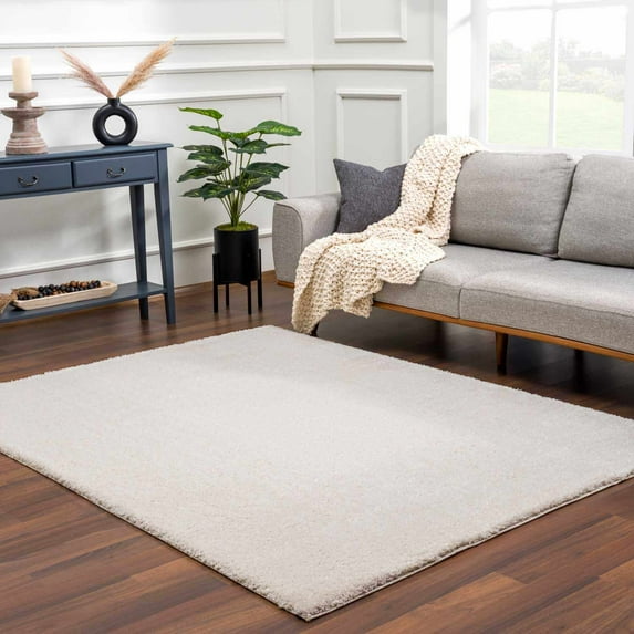 Hauteloom Heavenly Living Room, Bedroom Area Rug - Contemporary - Plush Pile - Beige - 18" x 18" Sample
